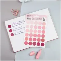 Наклейки бумажные MESHU "Trecker dots pink", 12*18см, 30 наклеек, европодвес