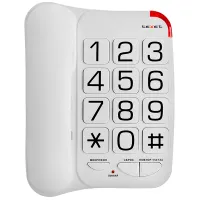 Телефон проводной Texet ТХ-201, повторный набор, крупные клавиши, белый