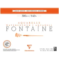 Альбом для акварели, 12л., 24*30, на склейке Clairefontaine "Fontaine Grain satiné", 300г/м2, горяч. пресс., сатин