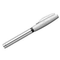 Ручка перьевая Faber-Castell "Essentio Metal" синяя, М=0,75мм, корпус серебристый глянцевый, инд. картон. упаковка