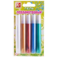 Гель с блестками Луч, перламутровый, 05 цветов, 10мл, блистер