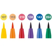 Набор капиллярных ручек Faber-Castell "Pitt Artist Pen Brush Colour wheel", 6шт., пластик. уп., европодвес