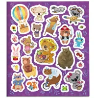 Альбом с наклейками ND Play "Коалы, мишки и зайчики ищут клад", 190*225мм, 170шт.