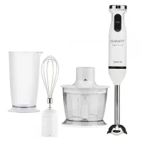 Блендер погружной Scarlett SC-HB42F85, 1500Вт, измельчитель, венчик, мерный стакан, насадка-блендер, 9 скоростей