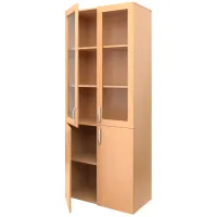 УЦЕНКА-Шкаф для документов закрытый Мета Мебель, 800*420*1950мм, бук, со стеклом