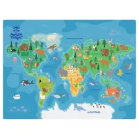 Клеенка для уроков труда Мульти-Пульти "Карта мира", 50*70см, ПВХ
