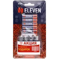 Набор Батарейка ELEVEN АAA (LR03) алкалиновая, ВС10, 10 упак+Батарейка ELEVEN AA R06 солевая SB4 4шт