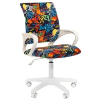 Кресло детское Chairman Kids 103 LT, PL белый, ткань велюр, crazy, пиастра