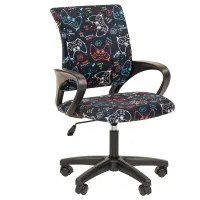 Кресло детское Chairman Kids 103 LT, PL черный, ткань велюр, game, пиастра