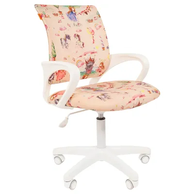 Кресло детское Chairman Kids 103 LT, PL белый, ткань велюр, принцессы, пиастра