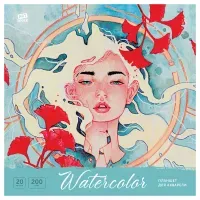 Скетчбук для акварели, 20л., 200*200, ArtSpace"Девушка", 200г/м2