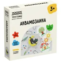 Аквамозаика ТРИ СОВЫ "Кошкин дом", набор инструментов, трафареты, картонная коробка 12*12см