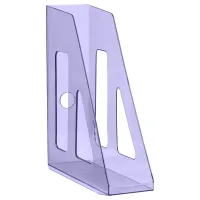 Лоток для бумаг вертикальный СТАММ "Актив", тонированный фиолетовый, ширина 70мм