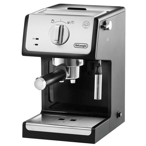 Кофеварка рожковая DELONGHI ECP 33.21/BK, 1100 Вт, объем 1 л, ручной капучинатор, серая, ECP33.21/BK по низкой цене оптом 