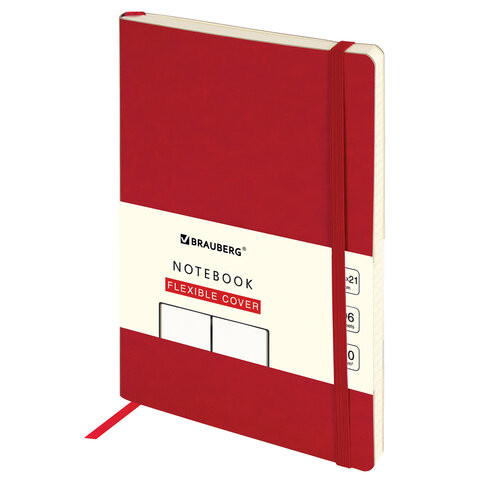 Блокнот А5 (130х210 мм), BRAUBERG ULTRA, под кожу, 80 г/м2, 96 л., без линовки, красный, 113021 по низкой цене оптом 