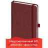Ежедневник недатированный А5 (138x213 мм) BRAUBERG "Wood", кожзам, резинка, 136 л., бордовый, 111675 по низкой цене оптом 