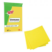 Салфетки универсальные SCOTCH-BRITE, КОМПЛЕКТ 3 шт., "Оптима", вискоза, 32х38 см, GPW-O