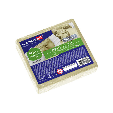 Пластилин скульптурный BRAUBERG ART CLASSIC, телесный, 0,5 кг, твердый, 106519 по низкой цене оптом 