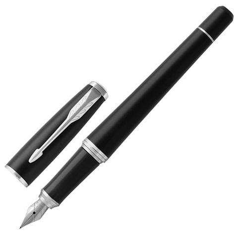 Ручка перьевая PARKER "Urban Core Muted Black CT", корпус черный матовый лак, хромированные детали, синяя, 1931592 по низкой цене оптом 