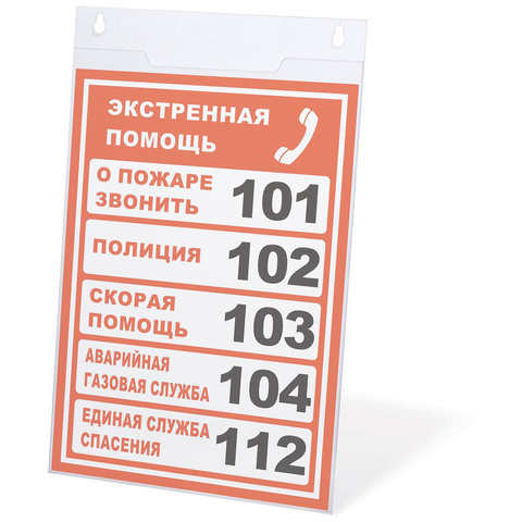 Подставка настенная для рекламных материалов ВЕРТИКАЛЬНАЯ (210х297 мм), А4, оргстекло, BRAUBERG, 290428 по низкой цене оптом Краснодар, Москва, Уфа, Казань, Барнаул, Владивосток, Хабаровск, Сахалин, Красноярск, Екатеренбург, 