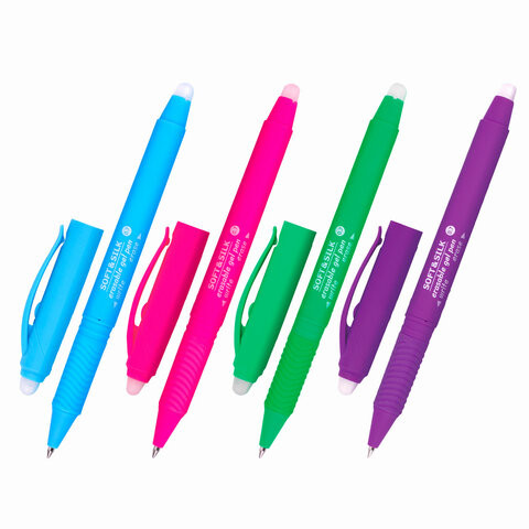 Ручка стираемая гелевая с грипом BRAUBERG "SOFT&SILK FRUITY", СИНЯЯ, корпус ассорти, узел 0,7 мм, 143254 по низкой цене оптом  Ручка стираемая гелевая с грипом BRAUBERG "SOFT&SILK FRUITY", СИНЯЯ, корпус ассорти, узел 0,7 мм, 143254 по низкой цене оптом