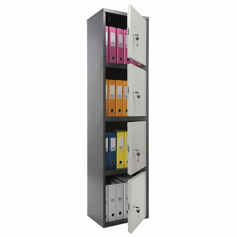 Шкаф металлический для документов AIKO "SL-185/4" ГРАФИТ, 1800х460х340 мм, 37 кг, S10799182502 по низкой цене оптом 
