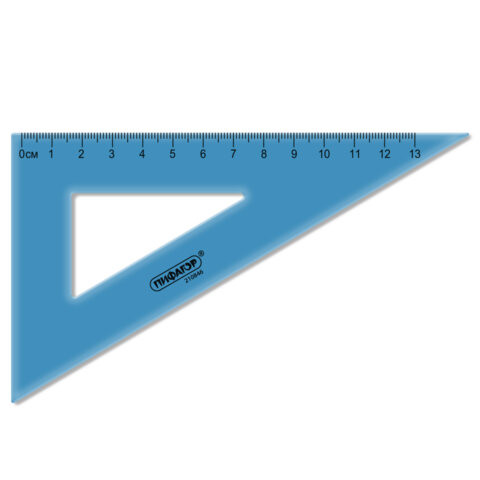 Треугольник пластиковый 30*13 см ПИФАГОР, тонированный, прозрачный, 210846 по низкой цене оптом 