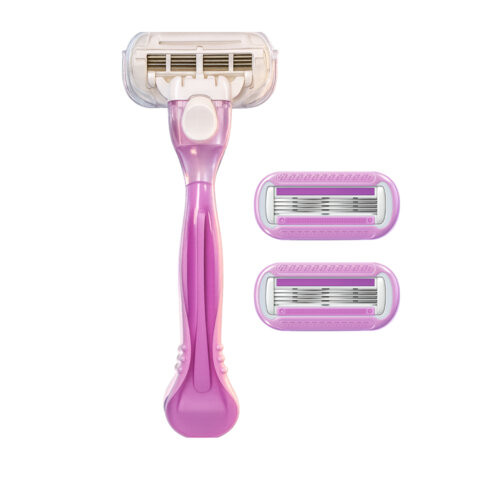 Бритвенный станок многоразовый женский, 4 лезвия, 2 кассеты, плавающая головка, X-ONE, 700018 по низкой цене оптом Бритвенный станок многоразовый женский, 4 лезвия, 2 кассеты, плавающая головка, X-ONE, 700018 по низкой цене оптом