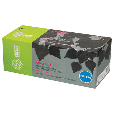 Картридж лазерный CACTUS (CS-CF413A) для HP LaserJet Pro M477fdn/477fdw/M452dn, пурпурный, ресурс 2300 стр. по низкой цене оптом 