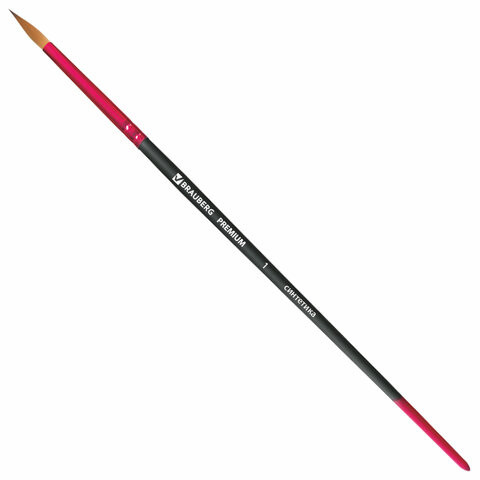 Кисть синтетика, круглая №1, BRAUBERG PREMIUM, 201000 по низкой цене оптом 