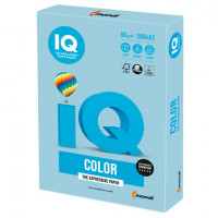 Бумага цветная IQ color БОЛЬШОЙ ФОРМАТ (297х420 мм), А3, 80 г/м2, 500 л., пастель, голубой лед, OBL70
