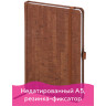 Ежедневник недатированный А5 (138x213 мм) BRAUBERG "Wood", кожзам, резинка, 136 л., коричневый, 111676 по низкой цене оптом 