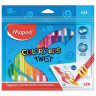 Восковые мелки MAPED (Франция) "Color'peps Twist", 24 цвета, выкручивающиеся в пластиковом корпусе, 860624 по низкой цене оптом 