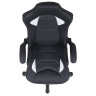 Кресло компьютерное BRABIX "Skill GM-005", откидные подлокотники, экокожа, черное/белое, 532493 по низкой цене оптом 