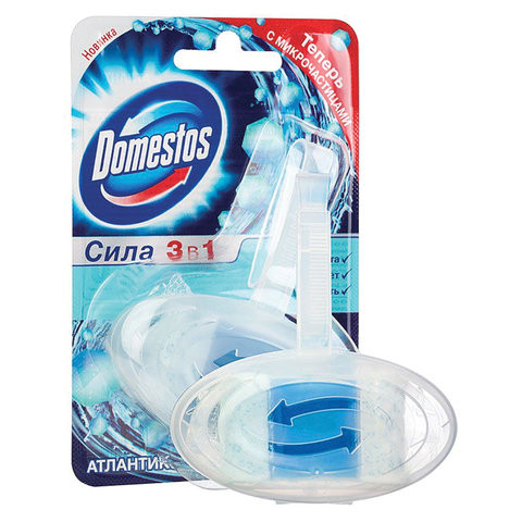 Блок туалетный подвесной твердый 40 г DOMESTOS (Доместос) "Атлантик", основной блок по низкой цене оптом 