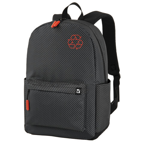 Рюкзак BRAUBERG ENERGETIC универсальный, эргономичный, "Recycle", черный, 43х30х16 см, 270796 по низкой цене оптом 