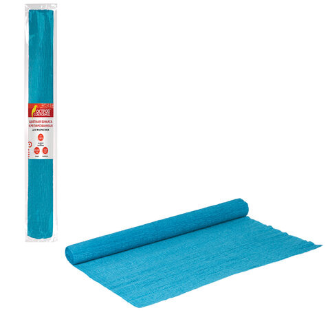 Бумага гофрированная (креповая) ДЛЯ ФЛОРИСТИКИ, 110 г/м2, ГОЛУБАЯ, 50х250 см, ОСТРОВ СОКРОВИЩ, 129147 по низкой цене оптом 