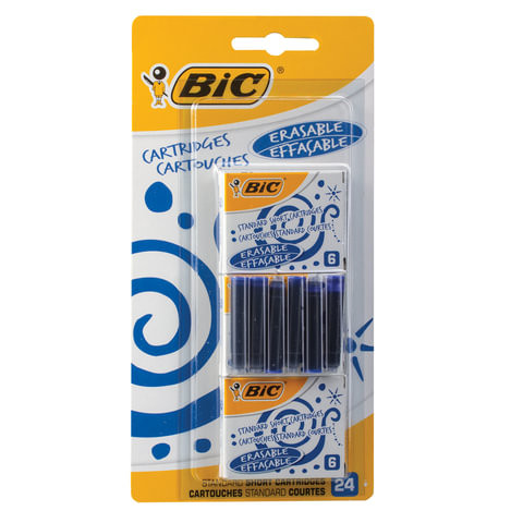 Картриджи чернильные BIC, комплект 24 шт., блистер, синие, 888751 по низкой цене оптом 
