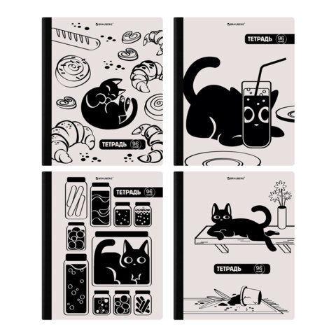 Тетрадь А5 96л. BRAUBERG на сшивке с корешком, клетка, обложка картон, Кот-Непоседа, 405292 по низкой цене оптом Тетрадь А5 96л. BRAUBERG на сшивке с корешком, клетка, обложка картон, Кот-Непоседа, 405292 по низкой цене оптом