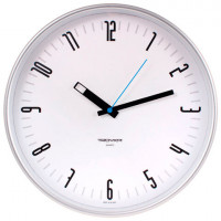 Часы настенные TROYKA 77777710, круг, белые, белая рамка, 30,5х30,5х5 см