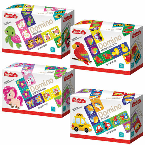 Настольная игра Домино детское с картинками, АССОРТИ, Baby Toys по низкой цене оптом 