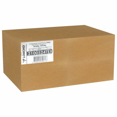 Этикетка самоклеящаяся 64х33,4 мм, 24 этикетки, белая, 70 г/м2, 500 л., LOMOND, 2100524ТЕХ по низкой цене оптом Этикетка самоклеящаяся 64х33,4 мм, 24 этикетки, белая, 70 г/м2, 500 л., LOMOND, 2100524ТЕХ по низкой цене оптом