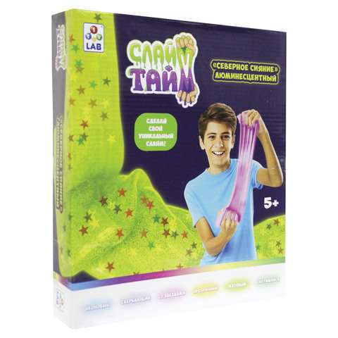 Набор Слайм тайм "Сделай слайм. Северное сияние", со звездами, 1TOY, Т12031 по низкой цене оптом 