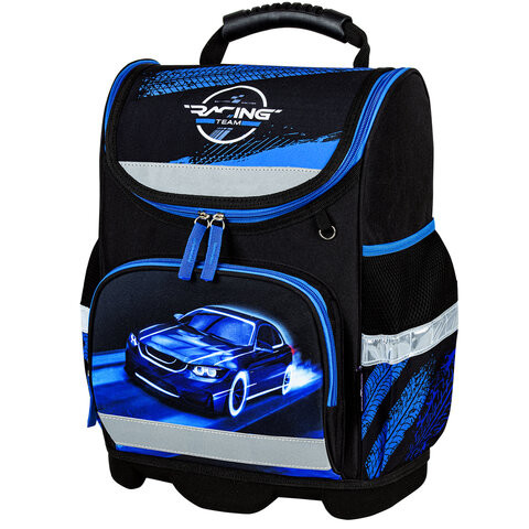 Ранец ЮНЛАНДИЯ WISE, 1 отделение, 3 кармана, устойчивое дно, "Speed race", 37x29х15 см, 271398 по низкой цене оптом 