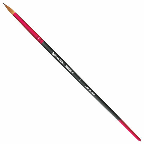 Кисть синтетика, круглая №2, BRAUBERG PREMIUM, 201001 по низкой цене оптом 