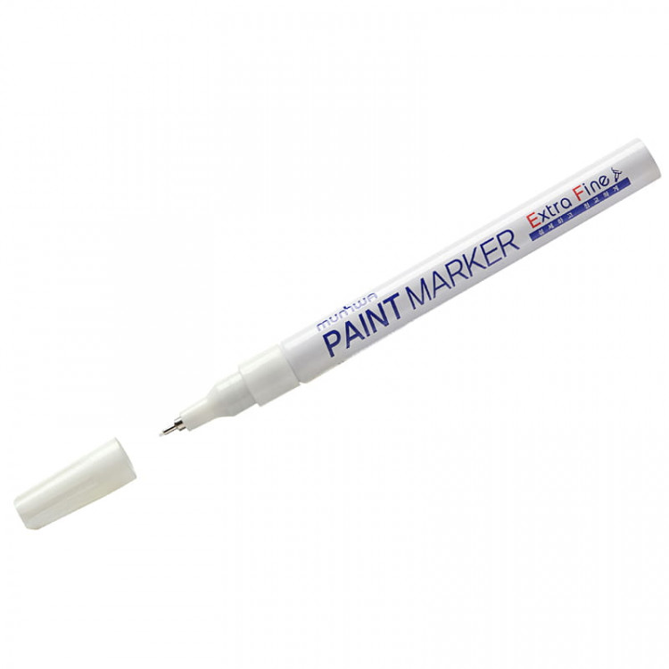 Маркер-краска MunHwa "Extra Fine Paint Marker" белая, 1мм, нитро-основа по низкой цене оптом Краснодар, Москва, Уфа, Казань, Барнаул, Владивосток, Хабаровск, Сахалин, Красноярск, Екатеренбург, 