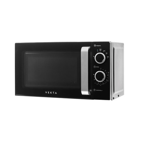 Микроволновая печь VEKTA MS720ATB, объем 20 л, мощность 700 Вт, механическое управление, таймер, черная по низкой цене оптом 