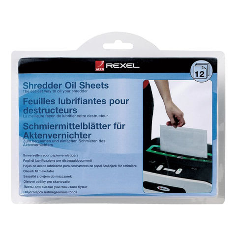Салфетки масляные для уничтожителей, КОМПЛЕКТ 12 шт., REXEL (ACCO Brands, США), 2101948 по низкой цене оптом 