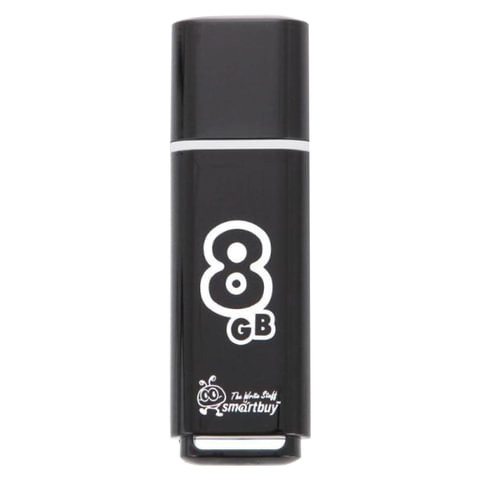 Флеш-диск 8 GB, SMARTBUY Glossy, USB 2.0, черный, SB8GBGS-K по низкой цене оптом Краснодар, Москва, Уфа, Казань, Барнаул, Владивосток, Хабаровск, Сахалин, Красноярск, Екатеренбург, 