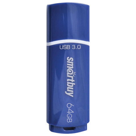 Флеш-диск 64 GB SMARTBUY Crown USB 3.0, синий, SB64GBCRW-Bl по низкой цене оптом Краснодар, Москва, Уфа, Казань, Барнаул, Владивосток, Хабаровск, Сахалин, Красноярск, Екатеренбург, 